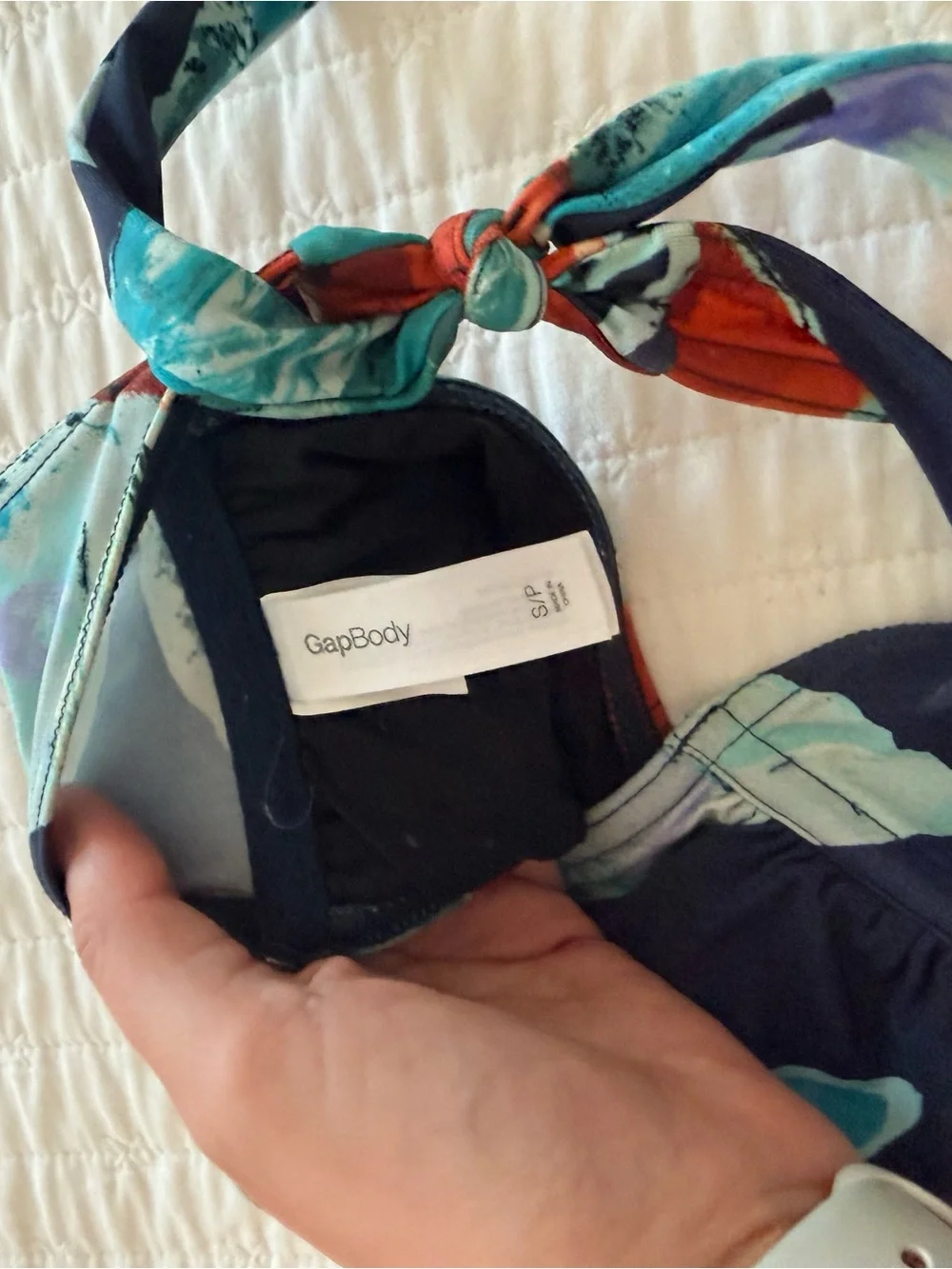 GAP Floral Bandeau Bikini Set - Navy & Teal